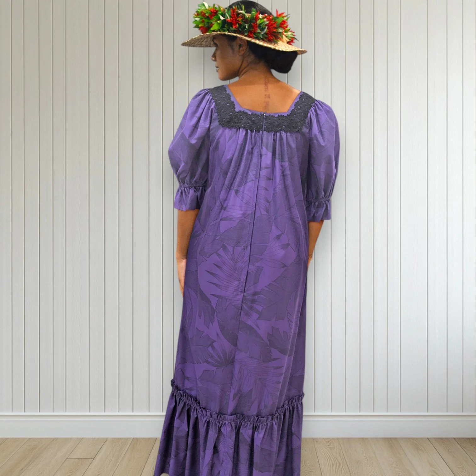 Blue Palaka Vintage Hawaiian Muumuu Dress 8631 — Princess